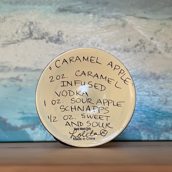 LOLITA Glassware hand painted, Caramel Apple-tini Martini glass, 10 oz, NWT - Picture 3 of 5